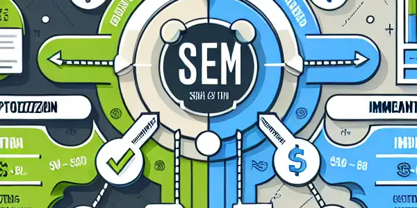对比SEO与SEM的关键信息图，突出各自特点与共同目标。